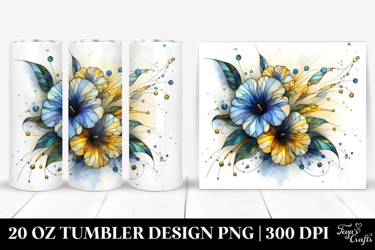 Abstract Stained Petunia Tumbler example image 1