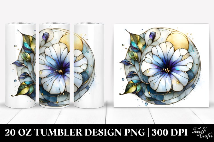 Abstract Stained Petunia Tumbler example image 1