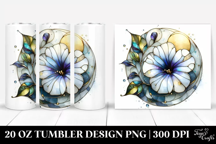 Abstract Stained Petunia Tumbler