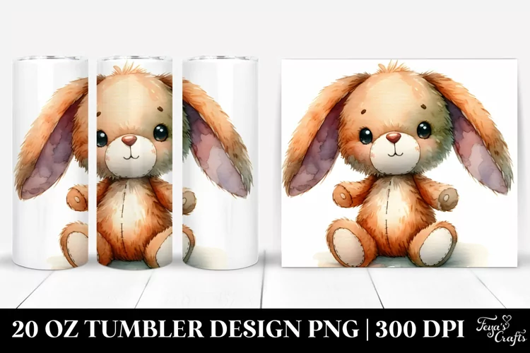Smiling Cute Baby Plush Rabbit | 20 Oz Tumbler