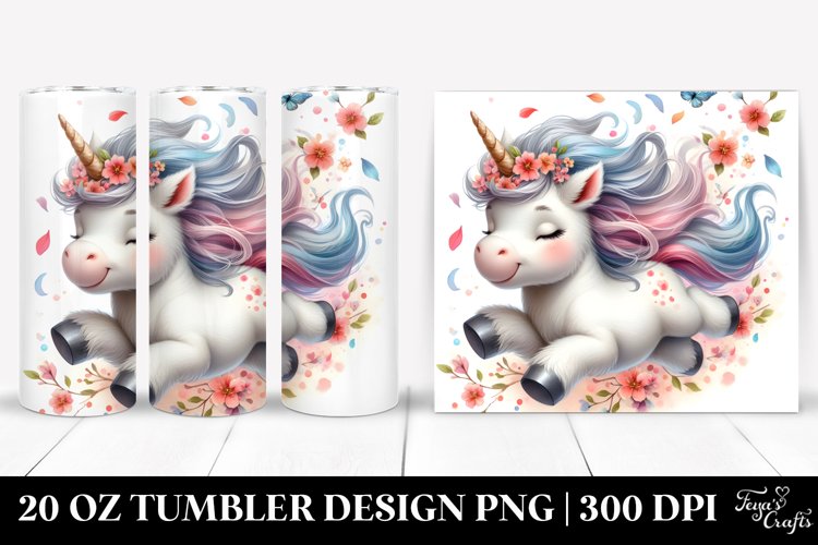 20 Oz Tumbler Sublimation | Pastel Baby Unicorn Tumbling