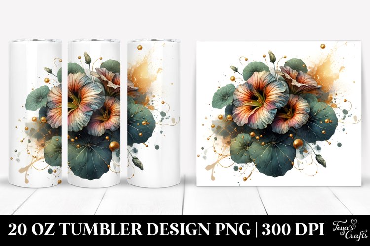 Shiny Nasturtium with Golden Insertions | 20 Oz Tumbler example image 1