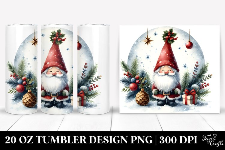 Christmas Gnome Vintage 20 Oz Tumbler example image 1