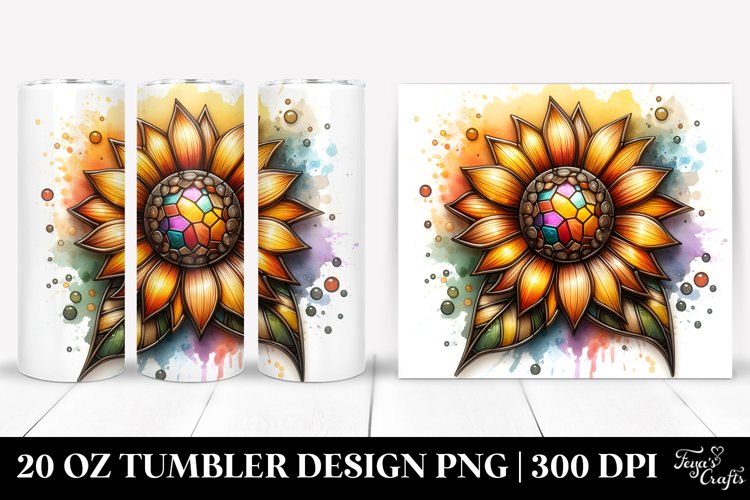 Stained Sunflower | 20 Oz Tumbler example image 1