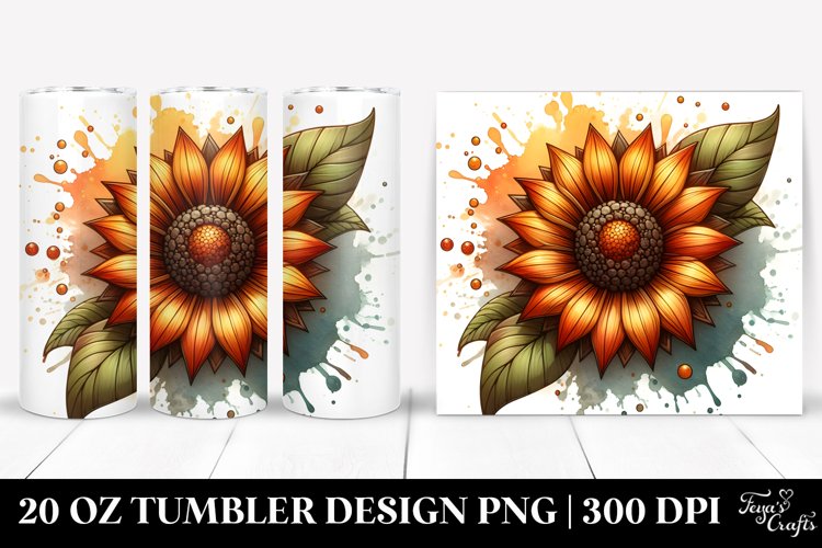 Stained Sunflower | 20 Oz Tumbler example image 1