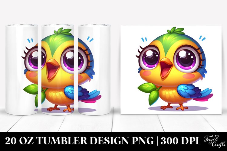 Colorful Crazy Looking Baby Warbler | 20 Oz Tumbler example image 1