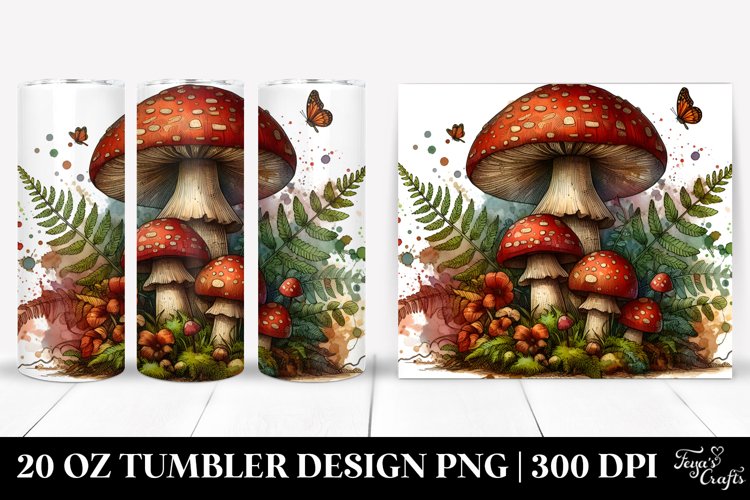 Detailed Wooden Mushroom Tumbler