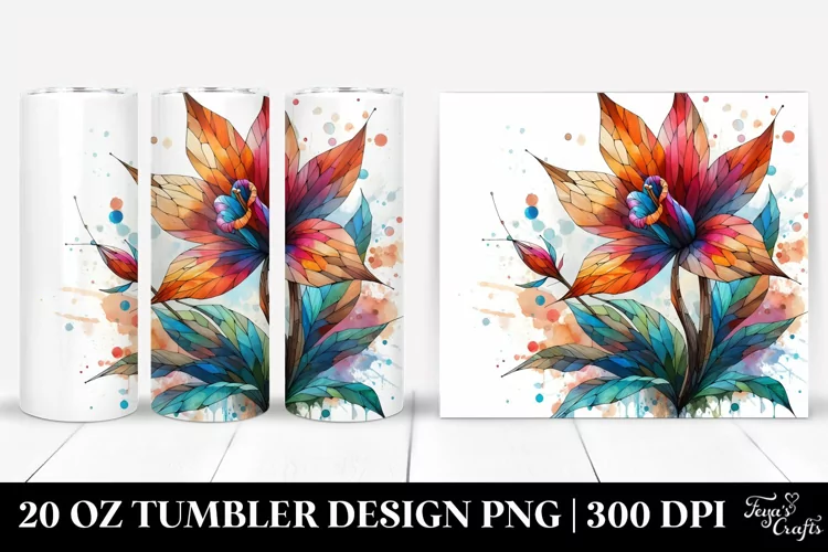 Abstract Stained Lobelia | 20 Oz Tumbler