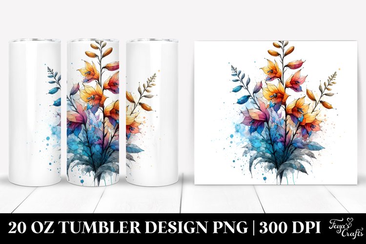Abstract Stained Lobelia | 20 Oz Tumbler example image 1