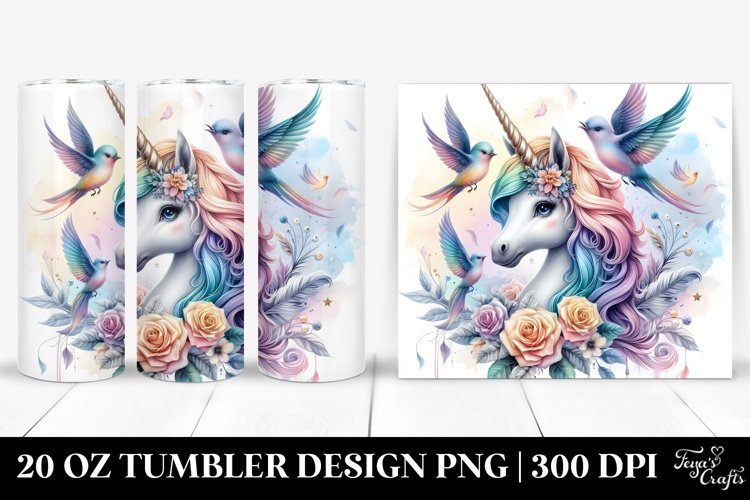 Baby Unicorn Flock of Birds. 20 oz Tumbler Design
