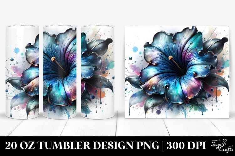 Shiny Petunia with Metallic Insertions | 20 Oz Tumbler