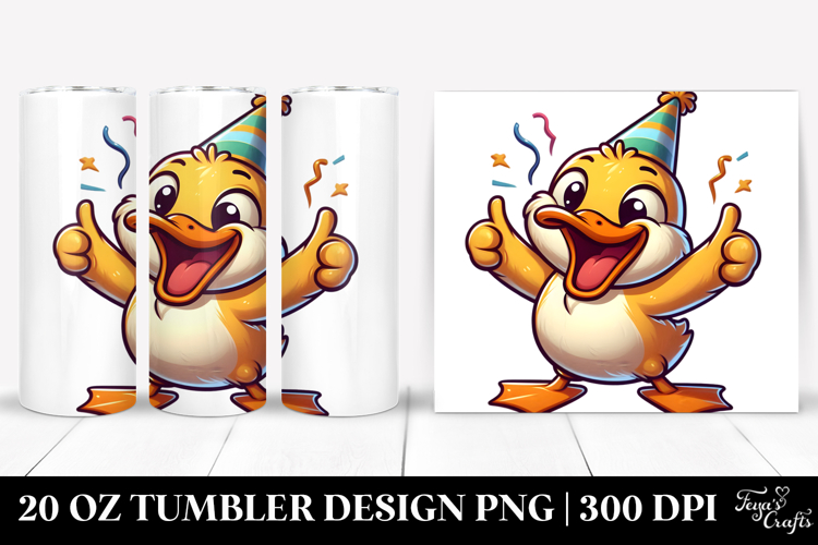 Funny Duck with Party Hat 20 Oz Tumbler