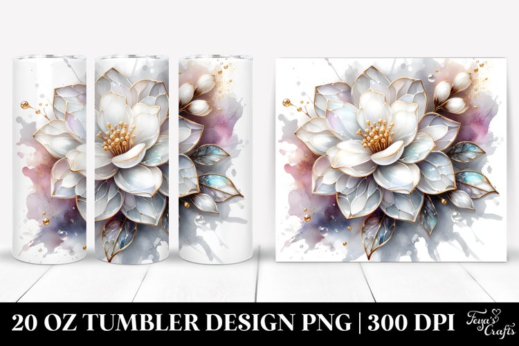Shiny Jasmine with Golden Insertions | 20 Oz Tumbler example image 1