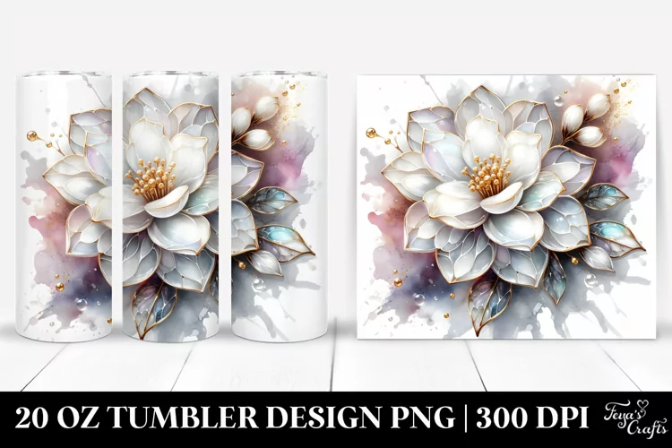 Shiny Jasmine with Golden Insertions | 20 Oz Tumbler