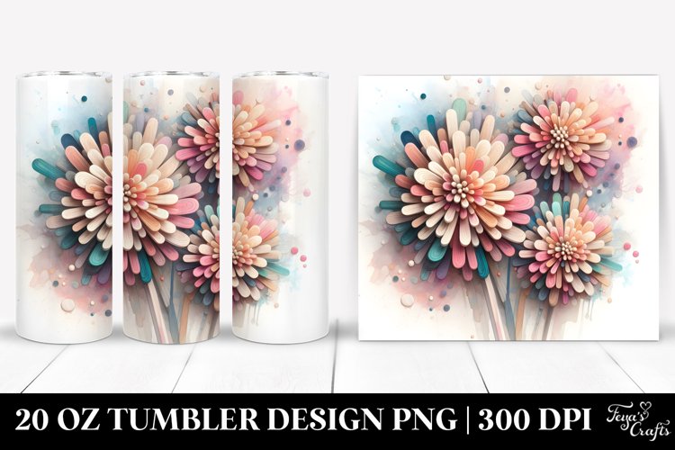 Chrysanthemum Artwork, 20 Oz Tumbler example image 1