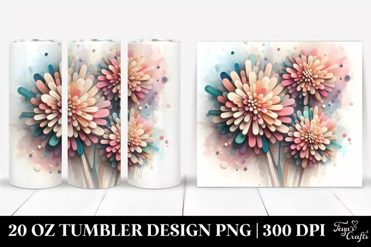 Chrysanthemum Artwork, 20 Oz Tumbler