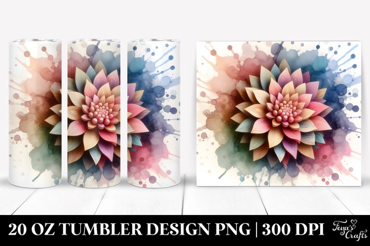 Abstract Pastel Wooden Small Stained Chrysanthemum 20 Oz example image 1