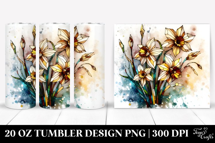 Stained Wooden Narcissus | 20 Oz Tumbler