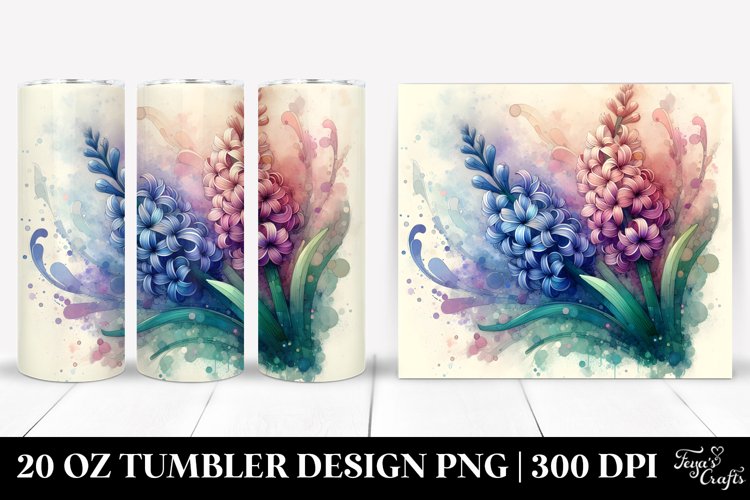 Abstract Pastel Wooden Small Stained Hyacinth 20 Oz Tumbler example image 1