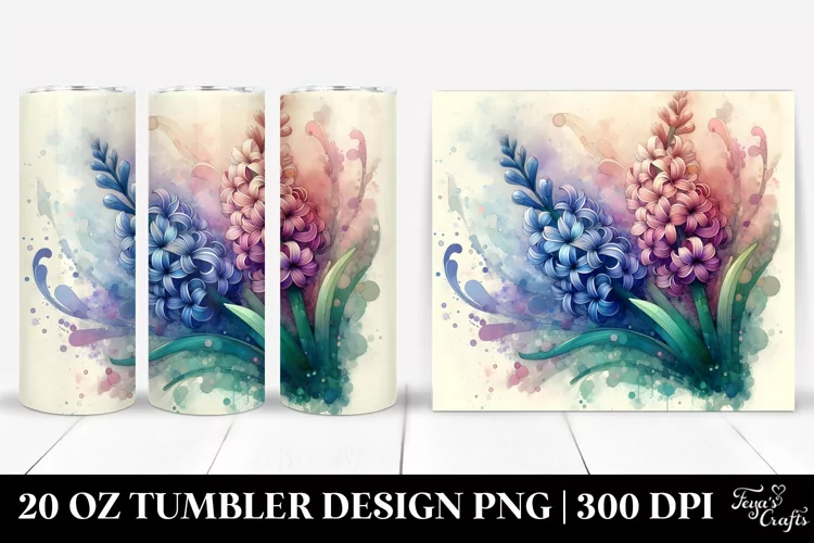 Abstract Pastel Wooden Small Stained Hyacinth 20 Oz Tumbler