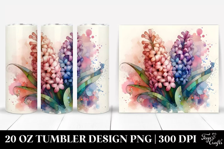 Abstract Pastel Wooden Small Stained Hyacinth 20 Oz Tumbler