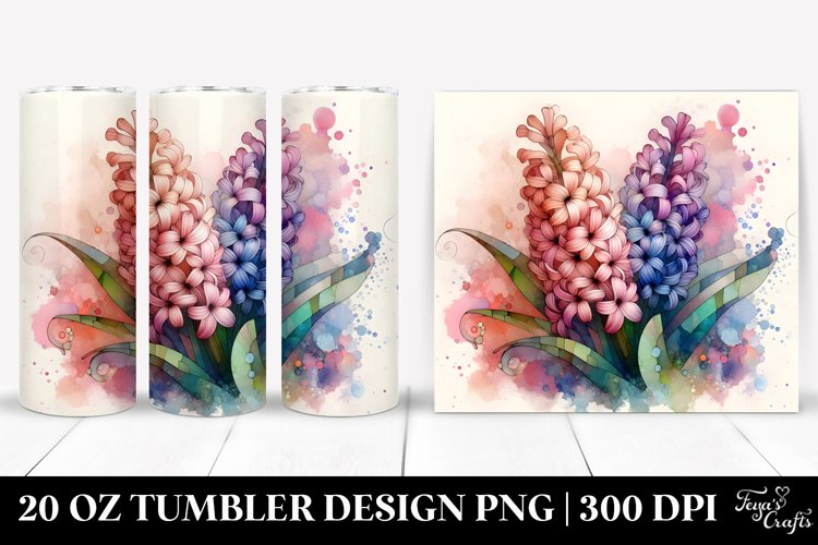 Abstract Pastel Wooden Small Stained Hyacinth 20 Oz Tumbler example image 1