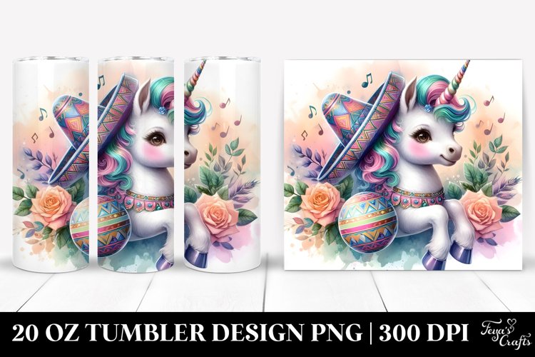 Baby Unicorn Latin Club. 20 oz Tumbler Design