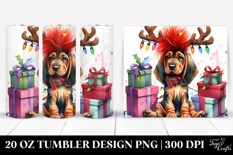 Expressive Bloodhound, Christmas 20 Oz Tumbler
