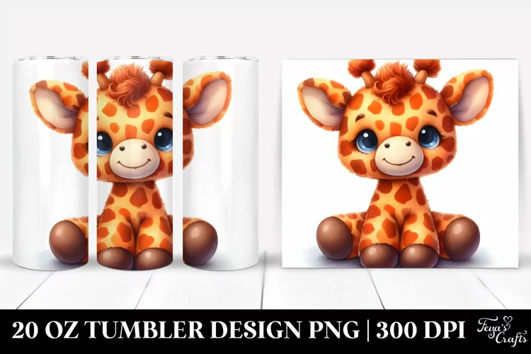 Smiling Plush Giraffe | 20 Oz Tumbler