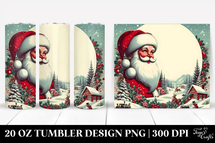 Retro Santa Christmas Image 20 Oz Tumbler