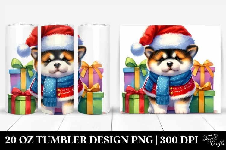 Whimsical Akita, Winter 20 Oz Tumbler