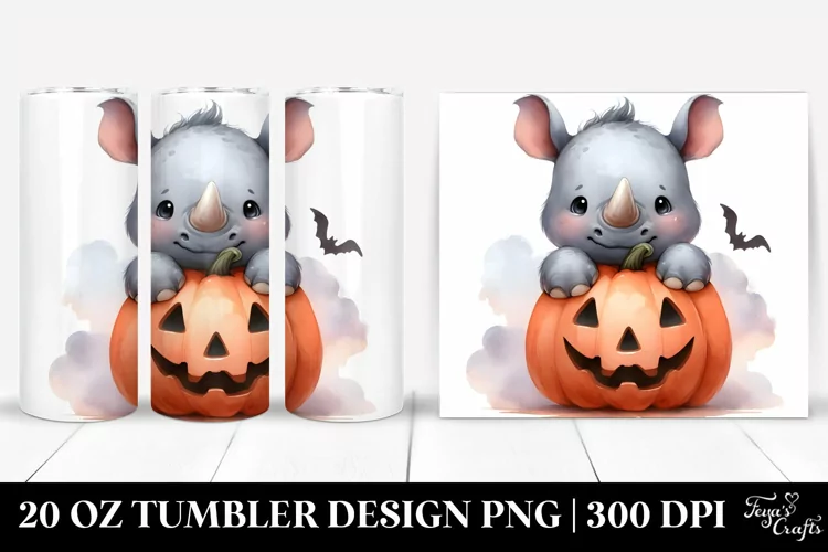 Comming Up Halloween Rhino 20 Oz Tumbler