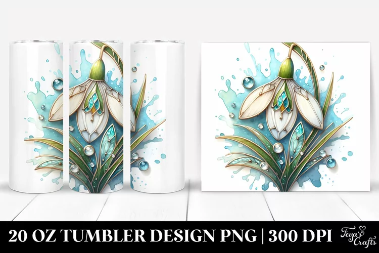 Colorful Stained Snowdrop | 20 Oz Tumbler