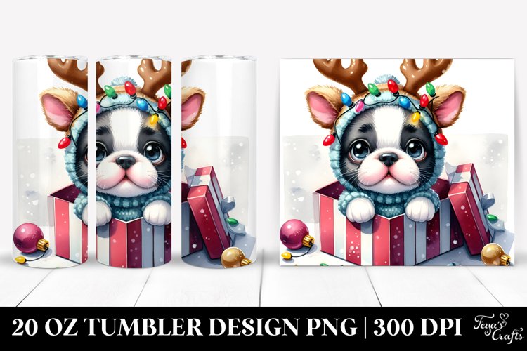 Great Dane with Reindeer Horns 20 Oz Tumbler example image 1