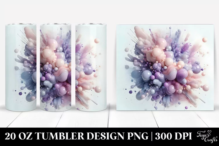 Abstract Pastel Glossy Lavender 20 Oz Tumbler