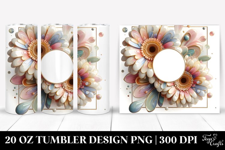 Abstract Pastel Glossy Gerbera 20 Oz Tumbler example image 1