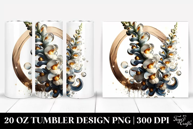 Abstract Glossy Snapdragon Watercolor | 20 Oz Tumbler