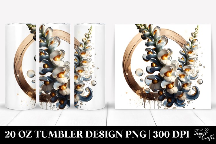 Abstract Glossy Snapdragon Watercolor | 20 Oz Tumbler example image 1