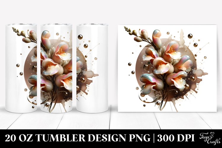 Abstract Glossy Snapdragon Watercolor | 20 Oz Tumbler example image 1