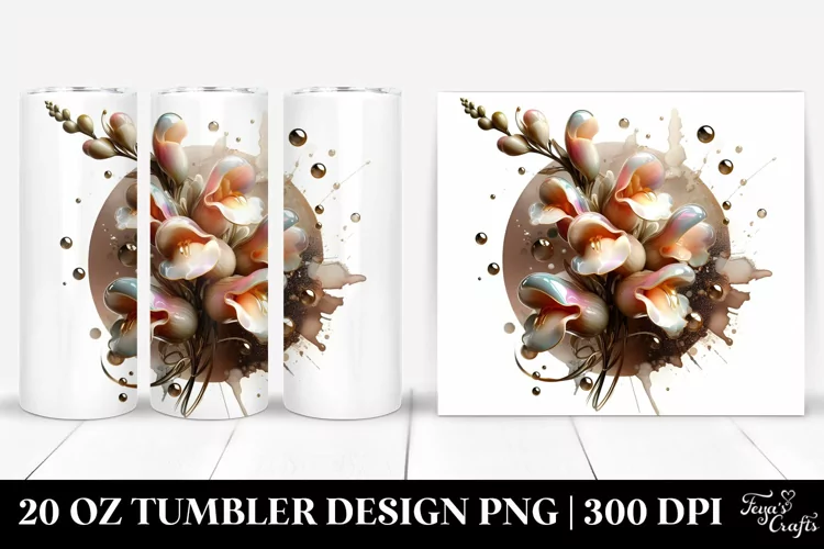 Abstract Glossy Snapdragon Watercolor | 20 Oz Tumbler