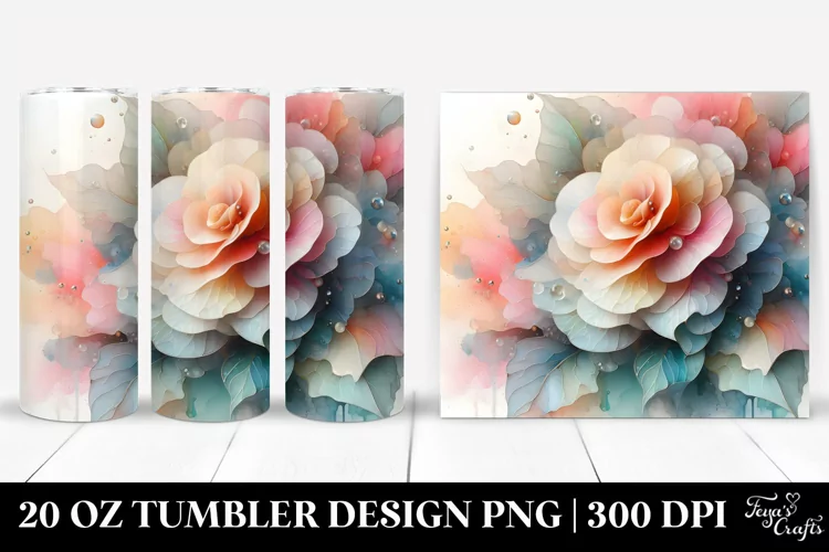 Abstract Pastel Glossy Begonia 20 Oz Tumbler