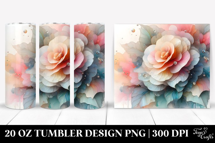 Abstract Pastel Glossy Begonia 20 Oz Tumbler example image 1