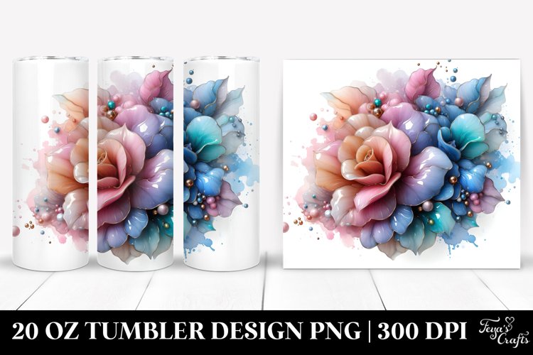 Abstract Pastel Glossy Begonia 20 Oz Tumbler example image 1