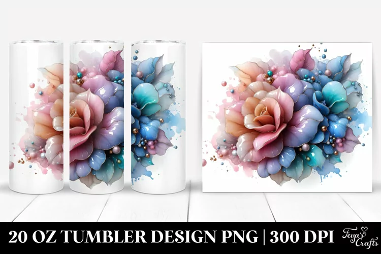 Abstract Pastel Glossy Begonia 20 Oz Tumbler