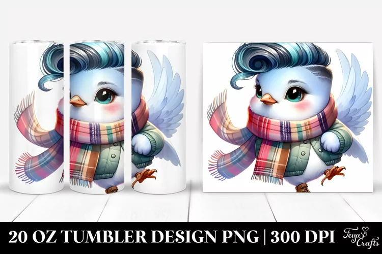 Cool Baby Dove, Watercolor 20 Oz Tumbler