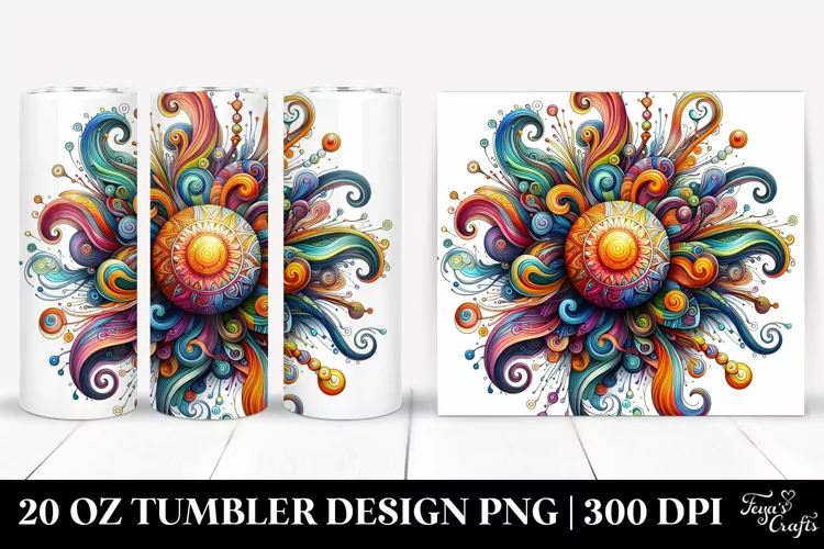 Colorful Whimsical Sun Tumbler
