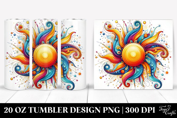 Colorful Whimsical Sun Tumbler example image 1