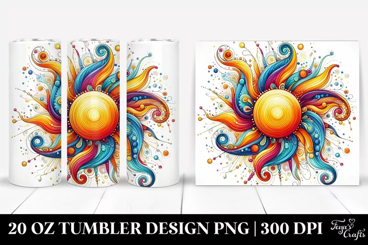 Colorful Whimsical Sun Tumbler