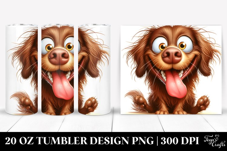 Crazy Looking Retriever Sitting | 20 Oz Tumbler example image 1