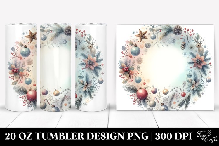 Pastel Christmas Round Image Clipart 20 Oz Tumbler
